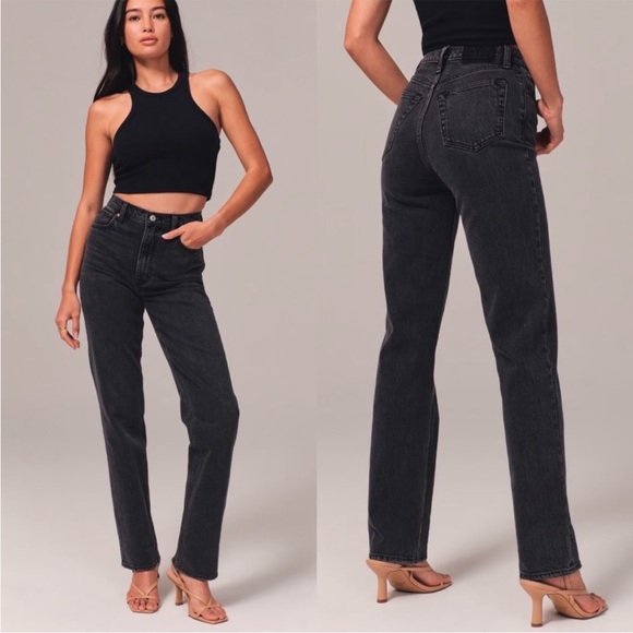 Abercrombie & Fitch Denim - Abercrombie & Fitch Black Straight Leg Jeans